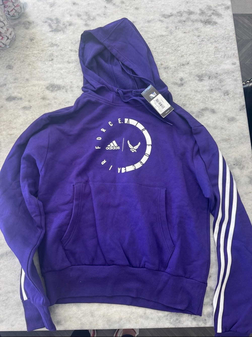 adidas Purple Hoodie with White Accents